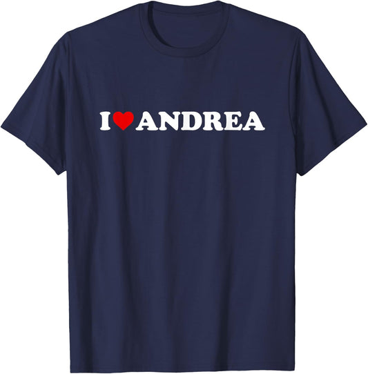 I Love Andrea - Heart T-Shirt - T-Shirt | Navy
