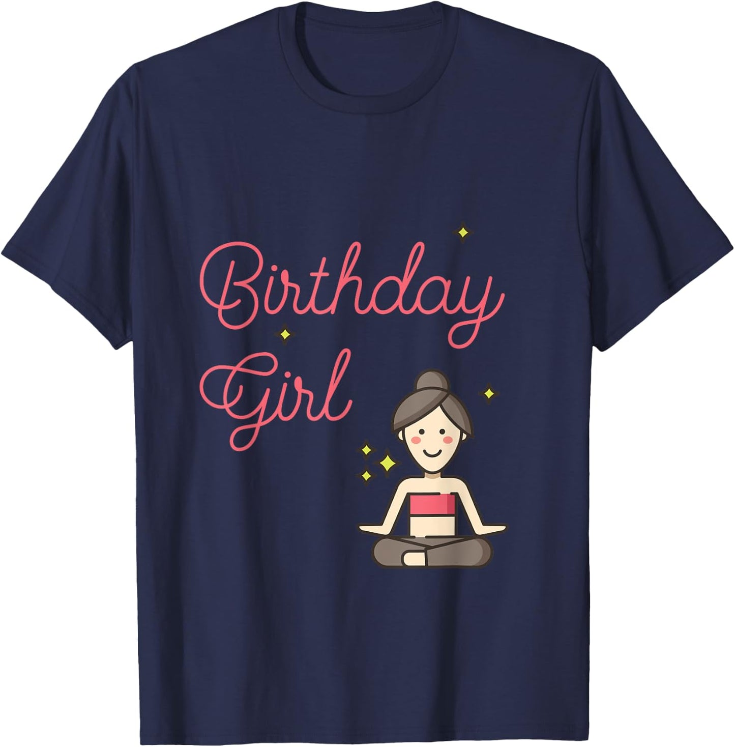 Birthday Girl Yoga Party T-Shirt - T-Shirt | Navy