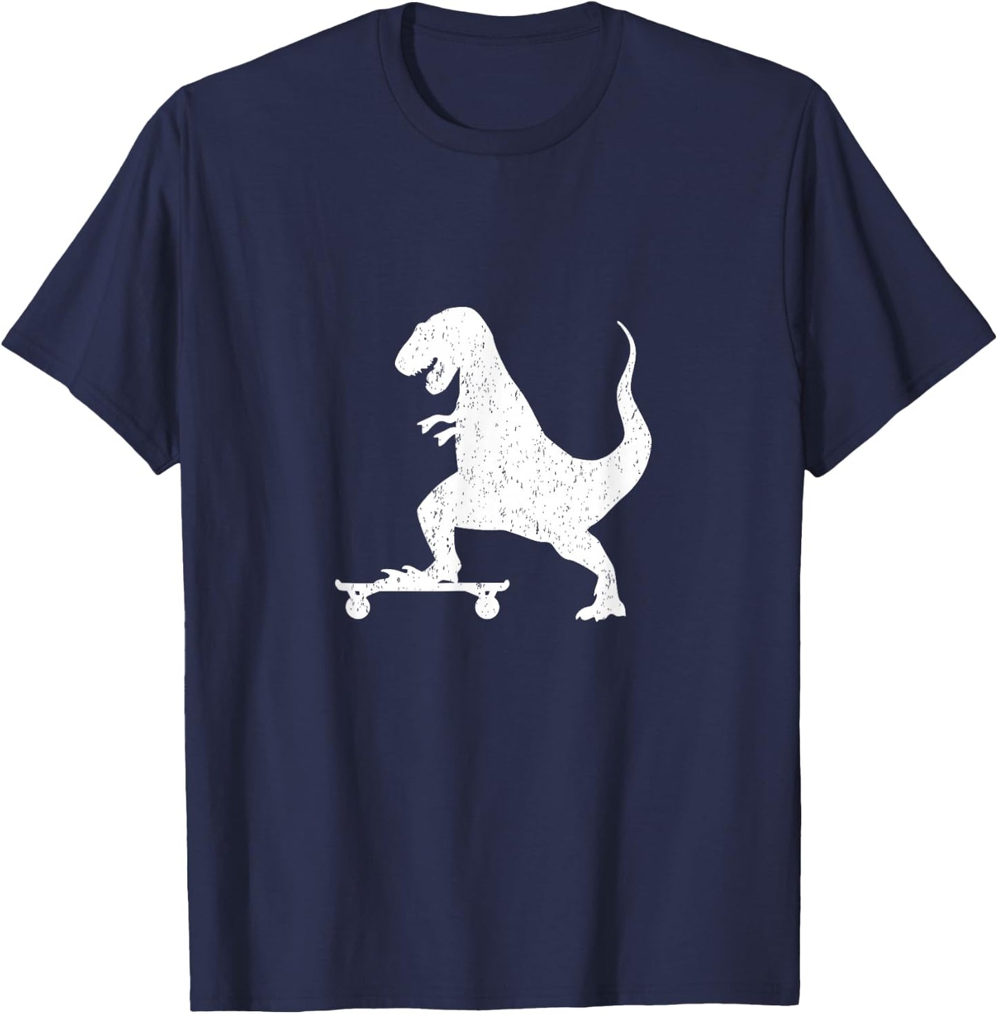 T-Rex on a Skateboard Grunge Dinosaur Skateboarding Shirt T-Shirt - T-Shirt | Navy