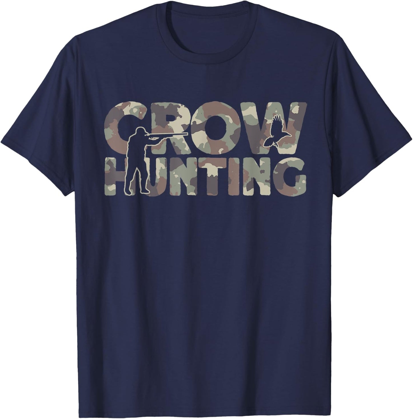 Crow Hunting Camouflage Crow Hunter T-Shirt - T-Shirt | Navy
