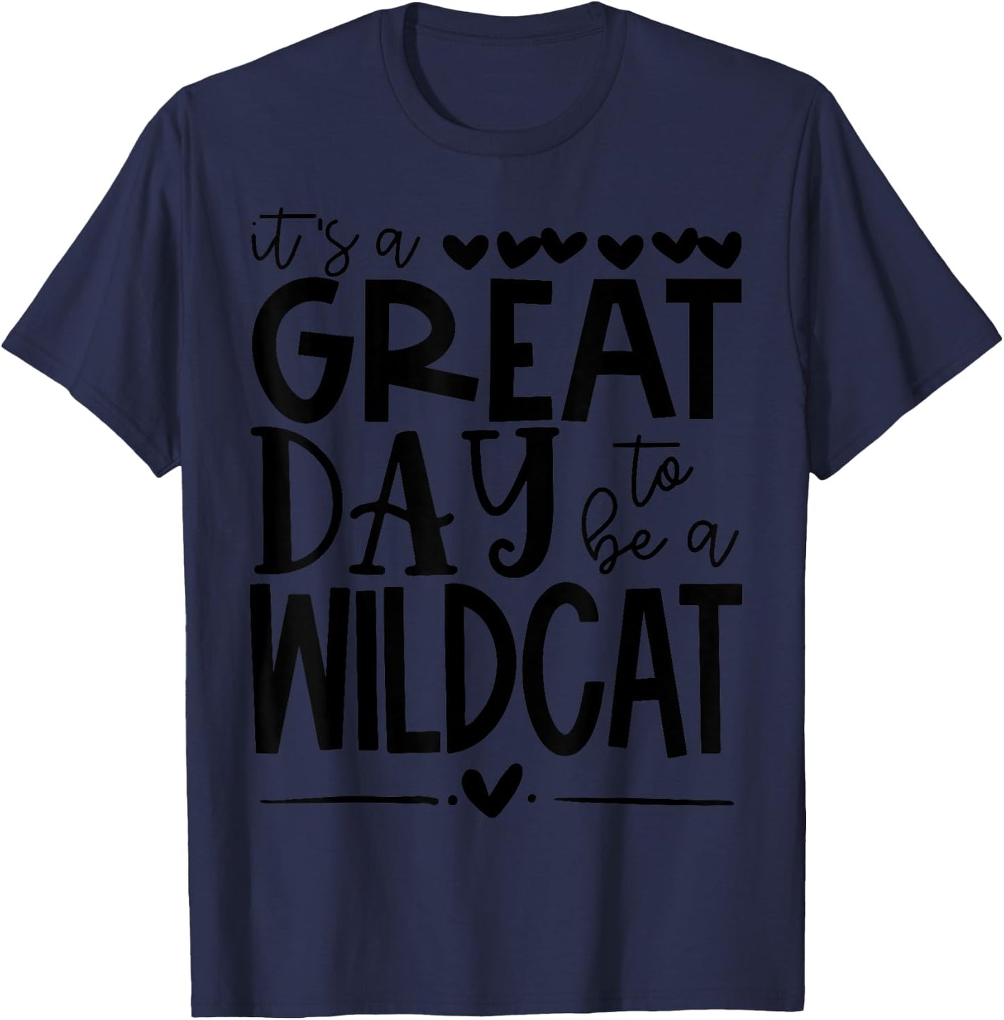 Wildcats School Sports Fan Team Spirit Great Day Women Kids T-Shirt - T-Shirt | Navy
