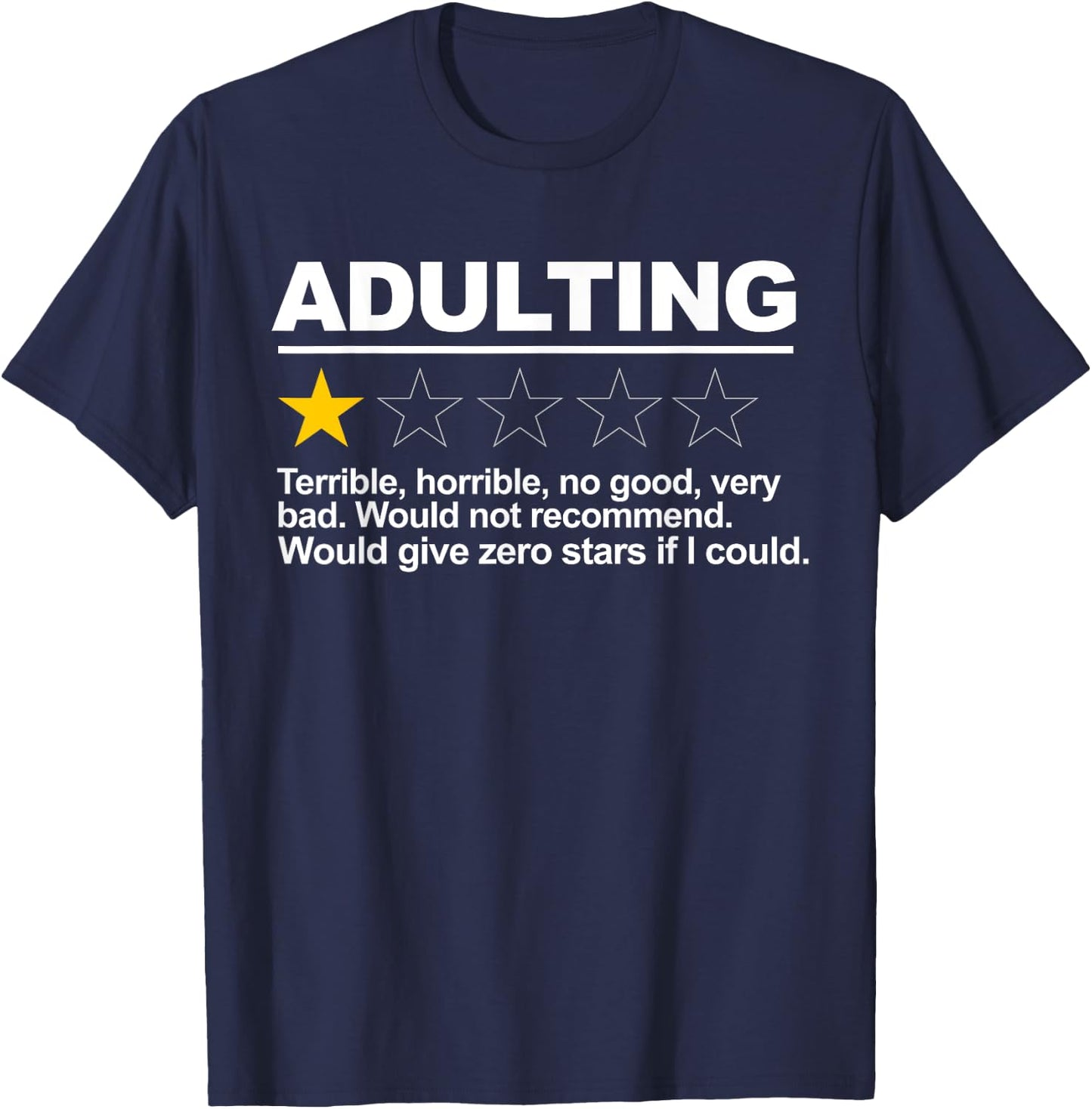 Adulting One Star T-Shirt - T-Shirt | Navy