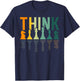 Think chessboard figures vintage chess player T-Shirt - T-Shirt | Navy