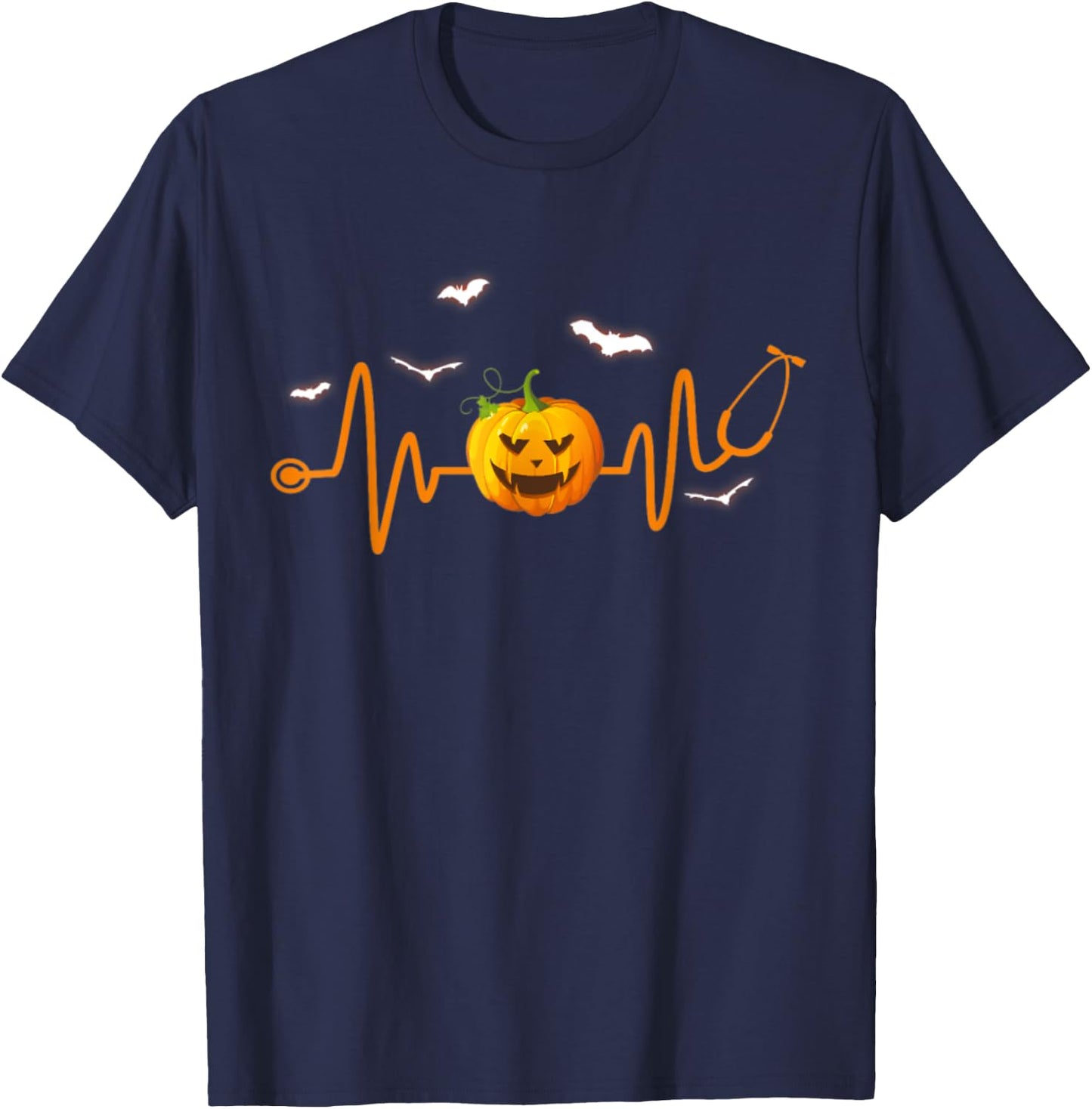 Cardio ECG Heart Beat Funny Nurse Doctor Halloween Costume T-Shirt - T-Shirt | Navy