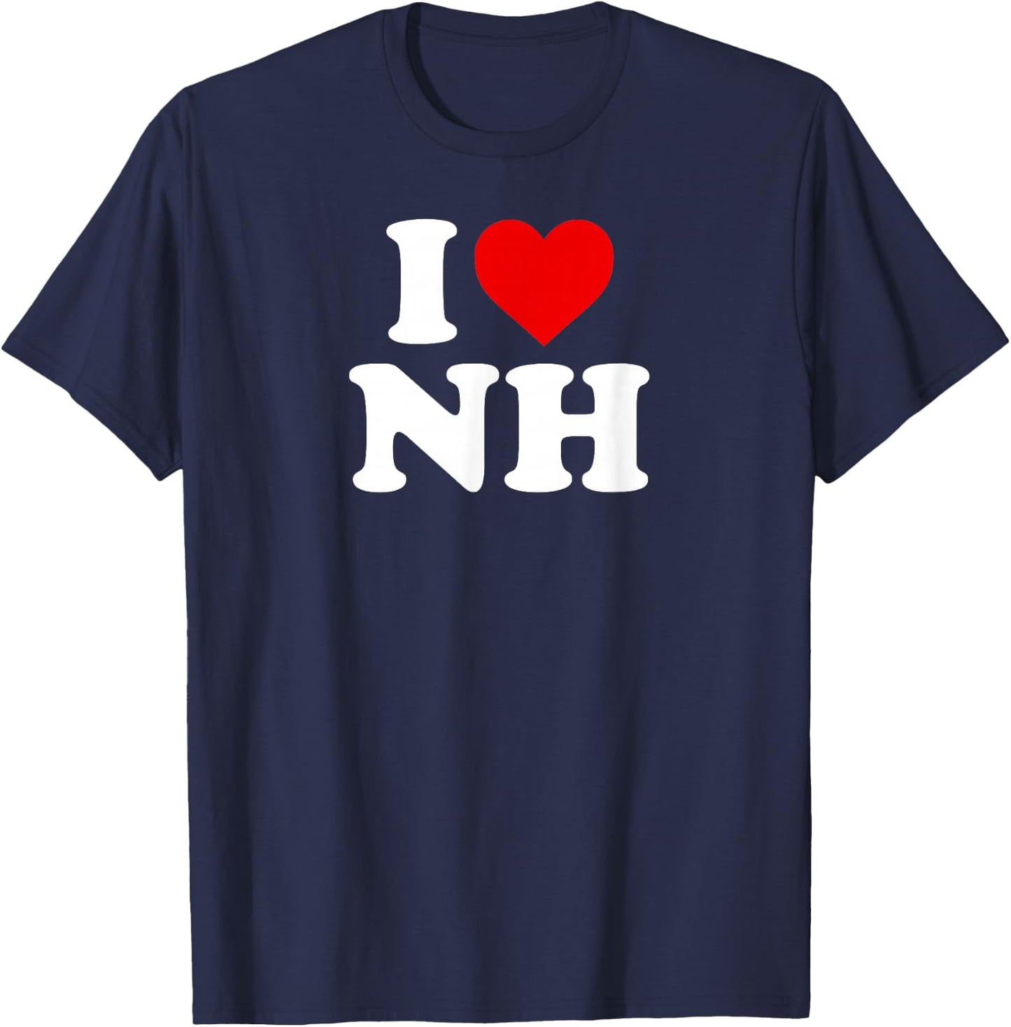 I Love NH Heart New Hampshire T-Shirt - T-Shirt | Navy