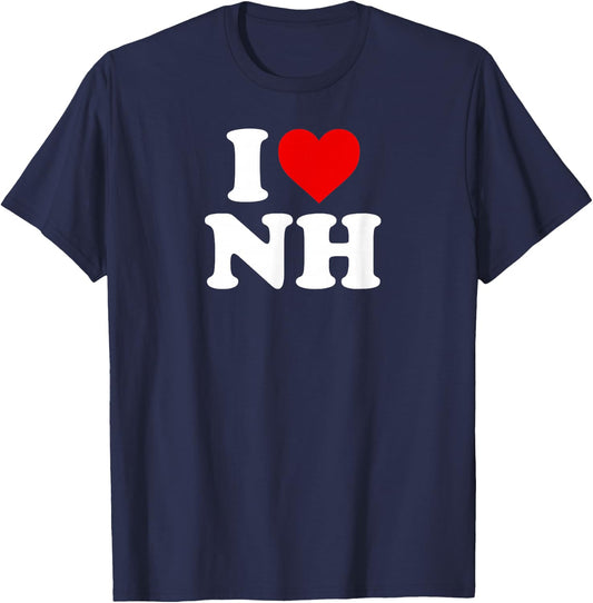 I Love NH Heart New Hampshire T-Shirt - T-Shirt | Navy