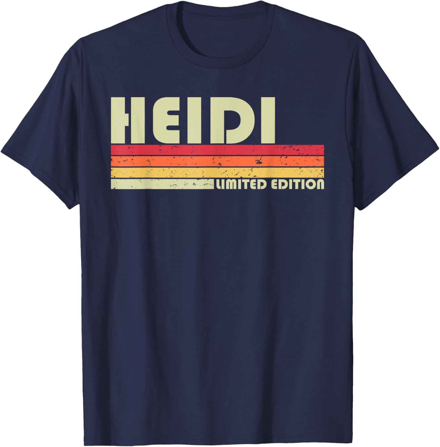 HEIDI Gift Name Personalized Retro Vintage 80s 90s Birthday T-Shirt - T-Shirt | Navy