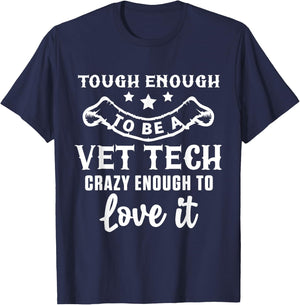 Crazy Vet Tech Veterinarian Veterinary Technician Rescue Pet T-Shirt - T-Shirt | Navy