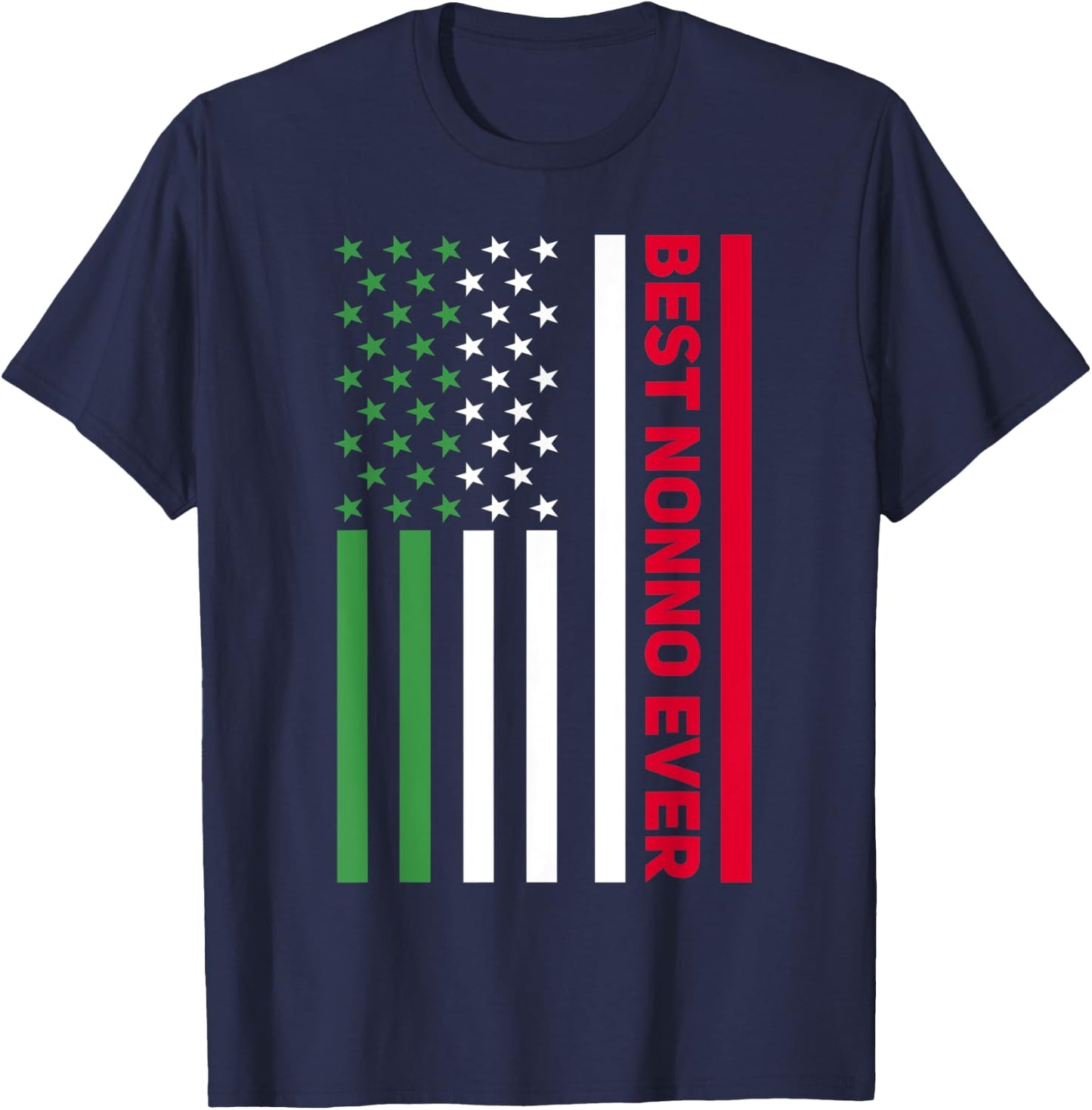 Italian Nonno Italy American Flag Best Nonno Italian Grandpa T-Shirt - T-Shirt | Navy
