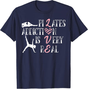 Pilates SteMi Apparel -Adults Black Cotton Polyester Short Sleeve Small Classic Fit Modern Lace Pilates T-Shirt - T-Shirt | Navy