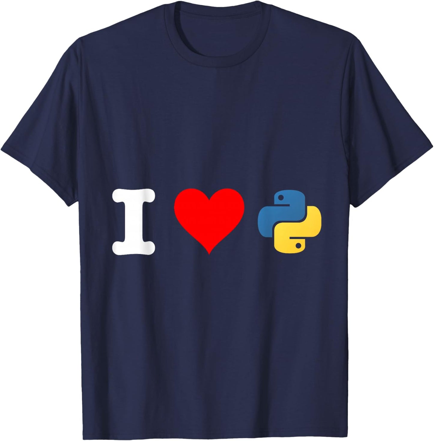 I Love Python Programming Language Design T-Shirt - T-Shirt | Navy