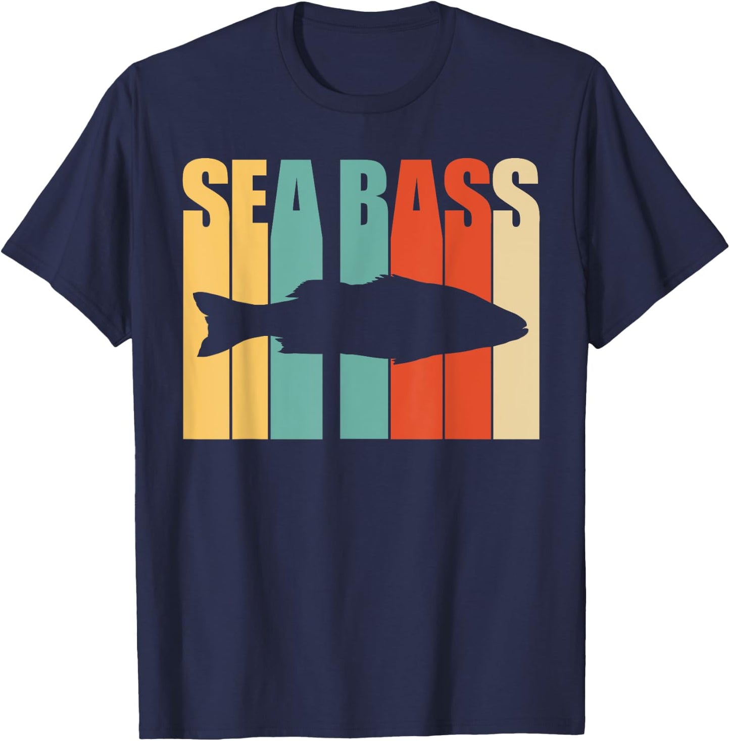 Seabass Shirt - Seabass Fishing T-Shirt - T-Shirt | Navy