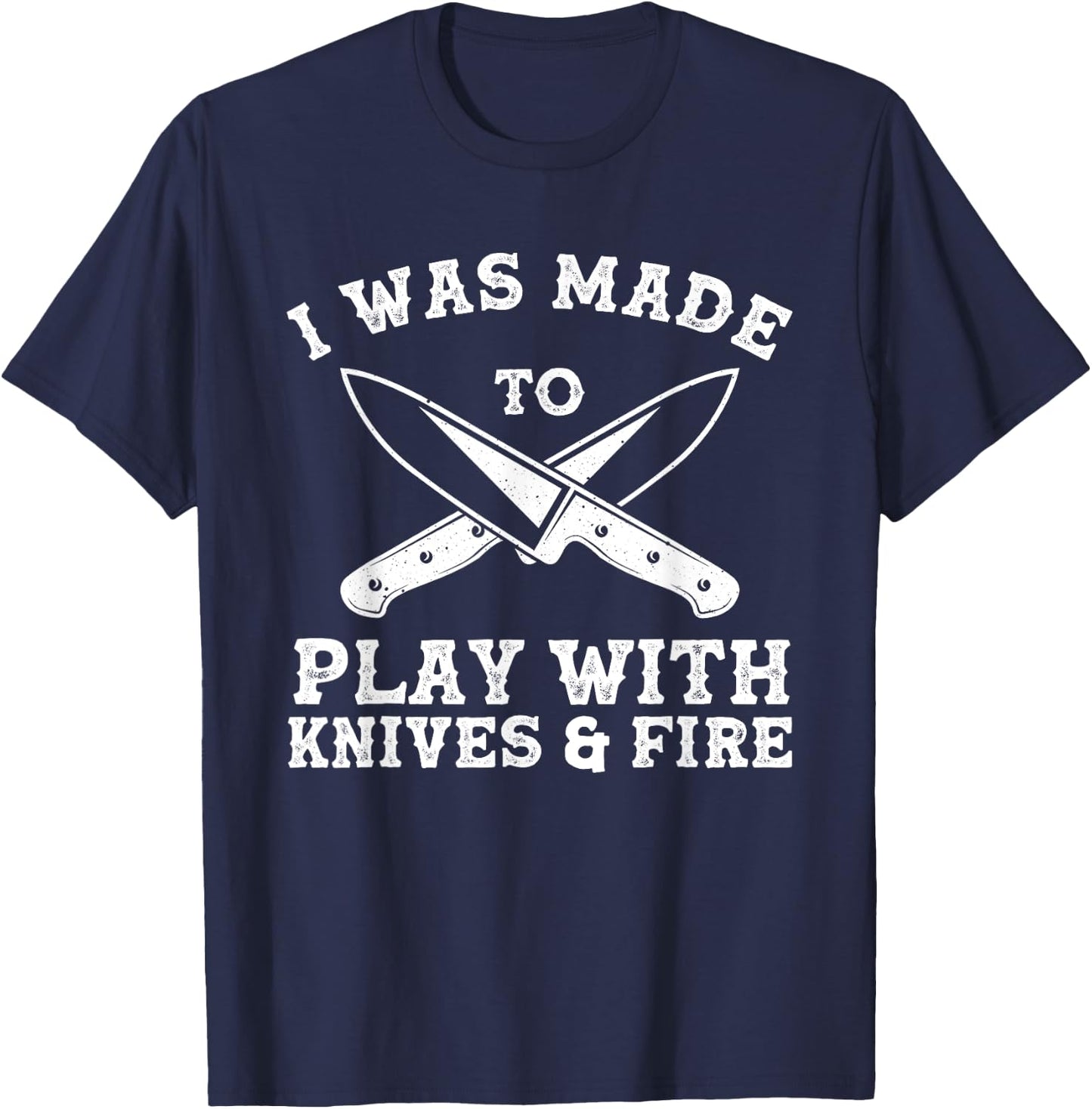Funny Chef Design Women Chef Knife Kitchen Apparel T-Shirt - T-Shirt | Navy