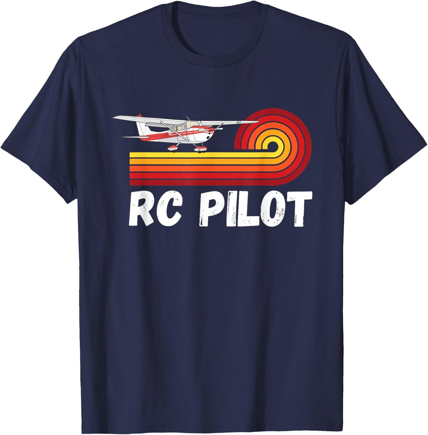RC Pilot Model Retro Remote Control Plane Airplane Lover T-Shirt - T-Shirt | Navy