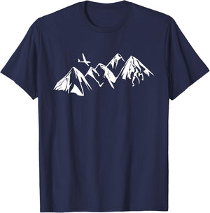 Glider Aviator Mountain Plane Gift Glider T-Shirt - T-Shirt | Navy