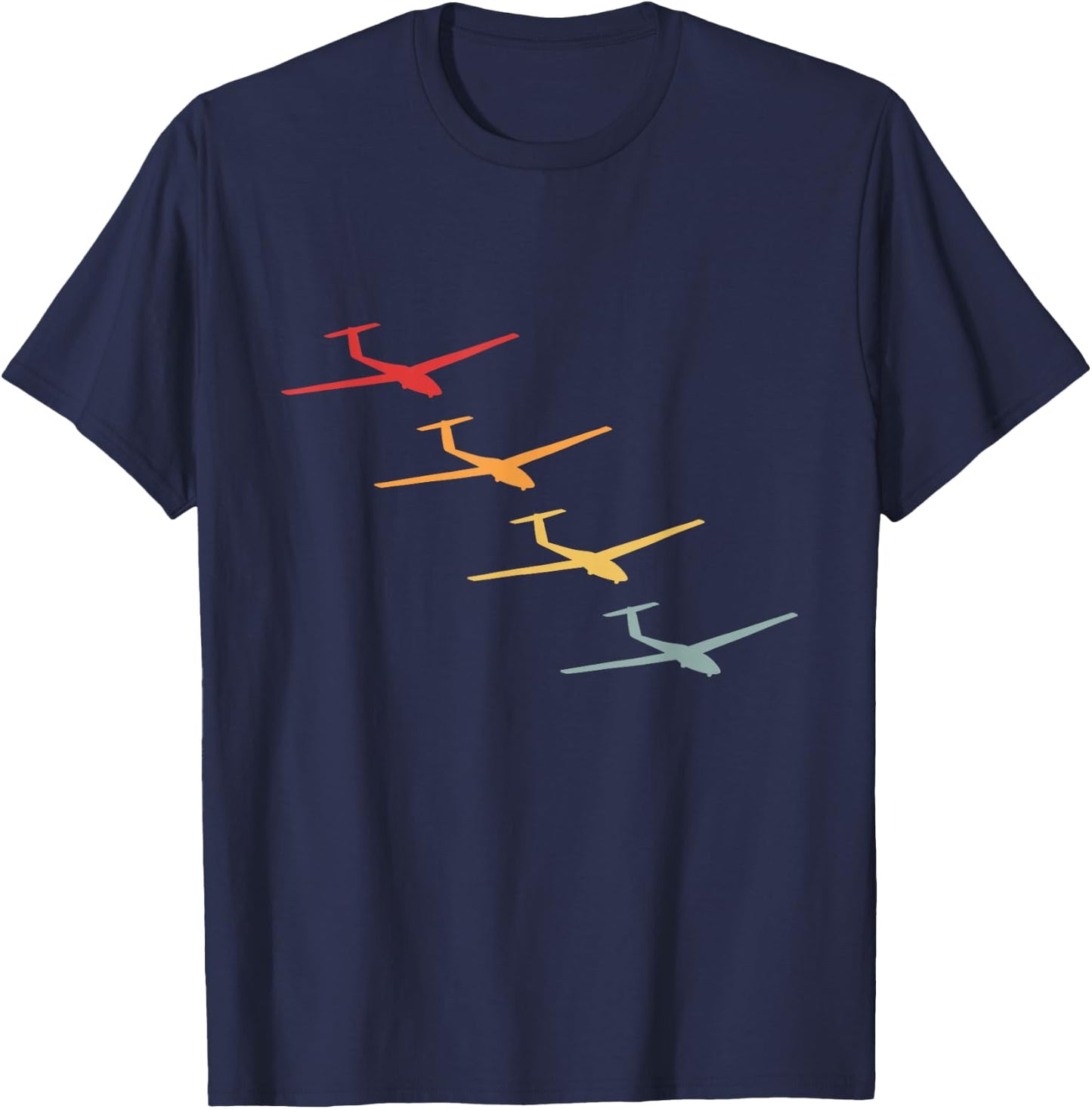 Glider Gliding Plane Retro Sailplane Flying Pilot Aviation T-Shirt - T-Shirt | Navy