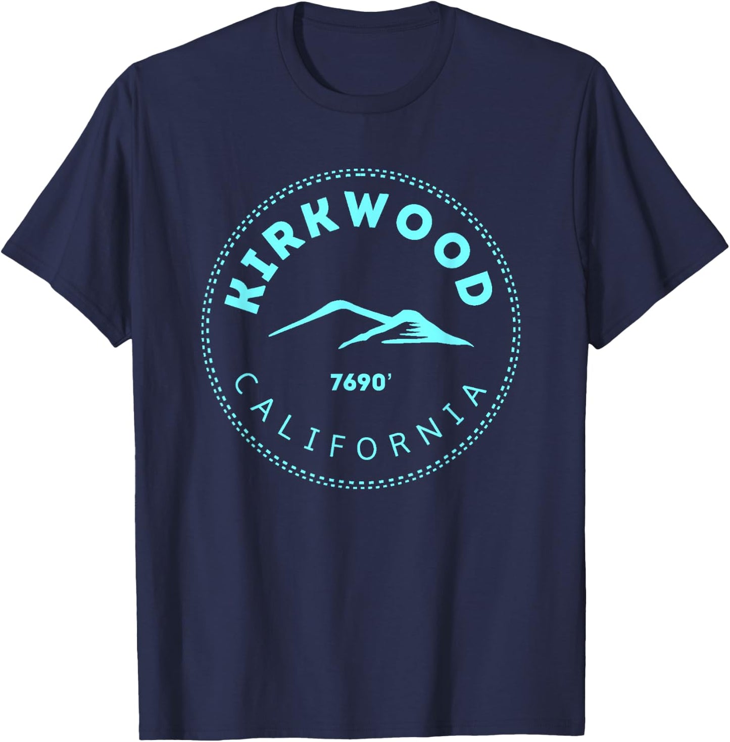 Kirkwood California Mountain Town - Elevated CA Skiing T-Shirt - T-Shirt | Navy