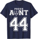 Custom Proud Football Aunt Number 44 Personalized T-Shirt - T-Shirt | Navy