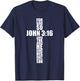 John 3:16 Cross Christian Bible Verse Religious Graphic T-Shirt - T-Shirt | Navy