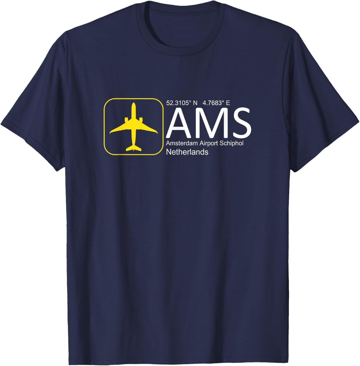 Amsterdam Airport Schiphol International Airport T-Shirt - T-Shirt | Navy