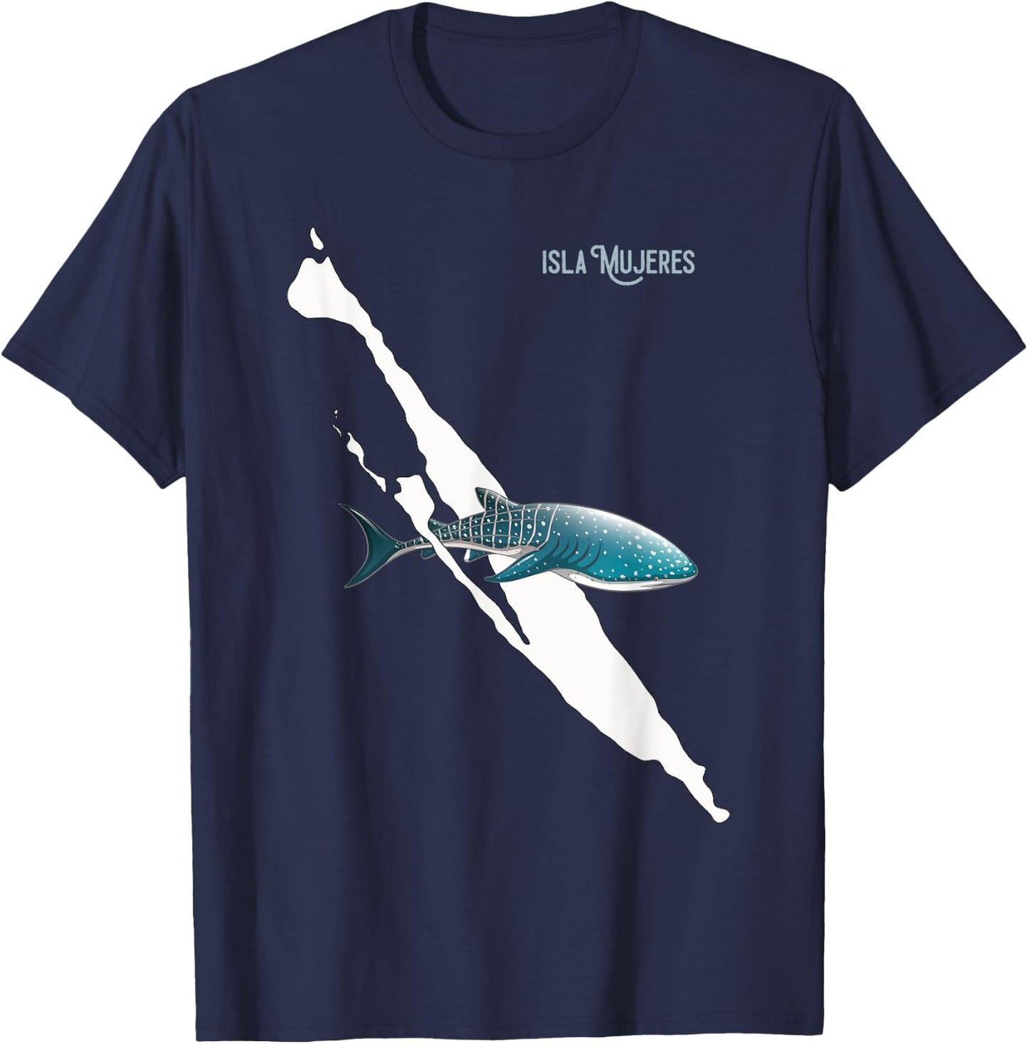 Isla Vibes - Isla Mujeres Mexico, Swimming with Whale Sharks T-Shirt - T-Shirt | Navy
