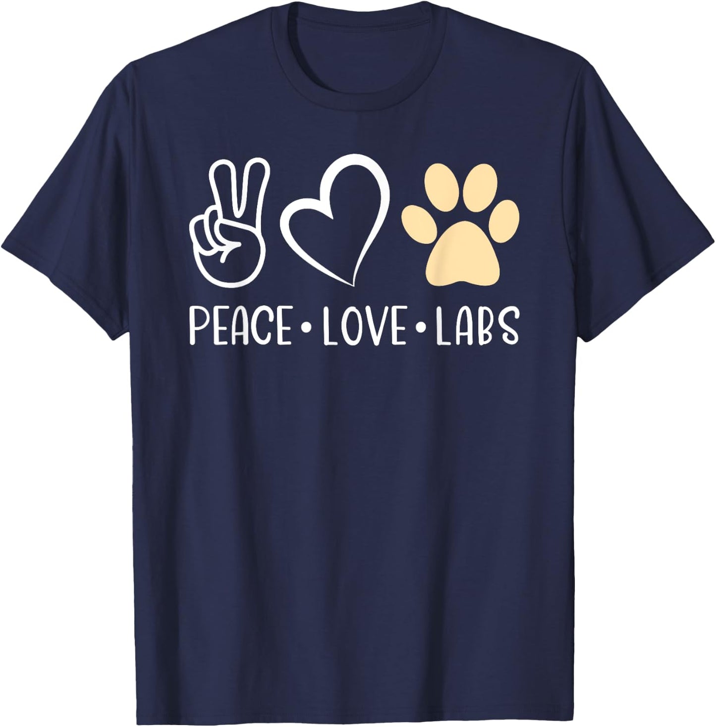 Peace Love Yellow Labs Labrador Lab Mom Valentine's Day T-Shirt - T-Shirt | Navy