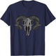 Ram Skull Heavy Metal Rock and Tattoo Lovers Aries Skull T-Shirt - T-Shirt | Navy