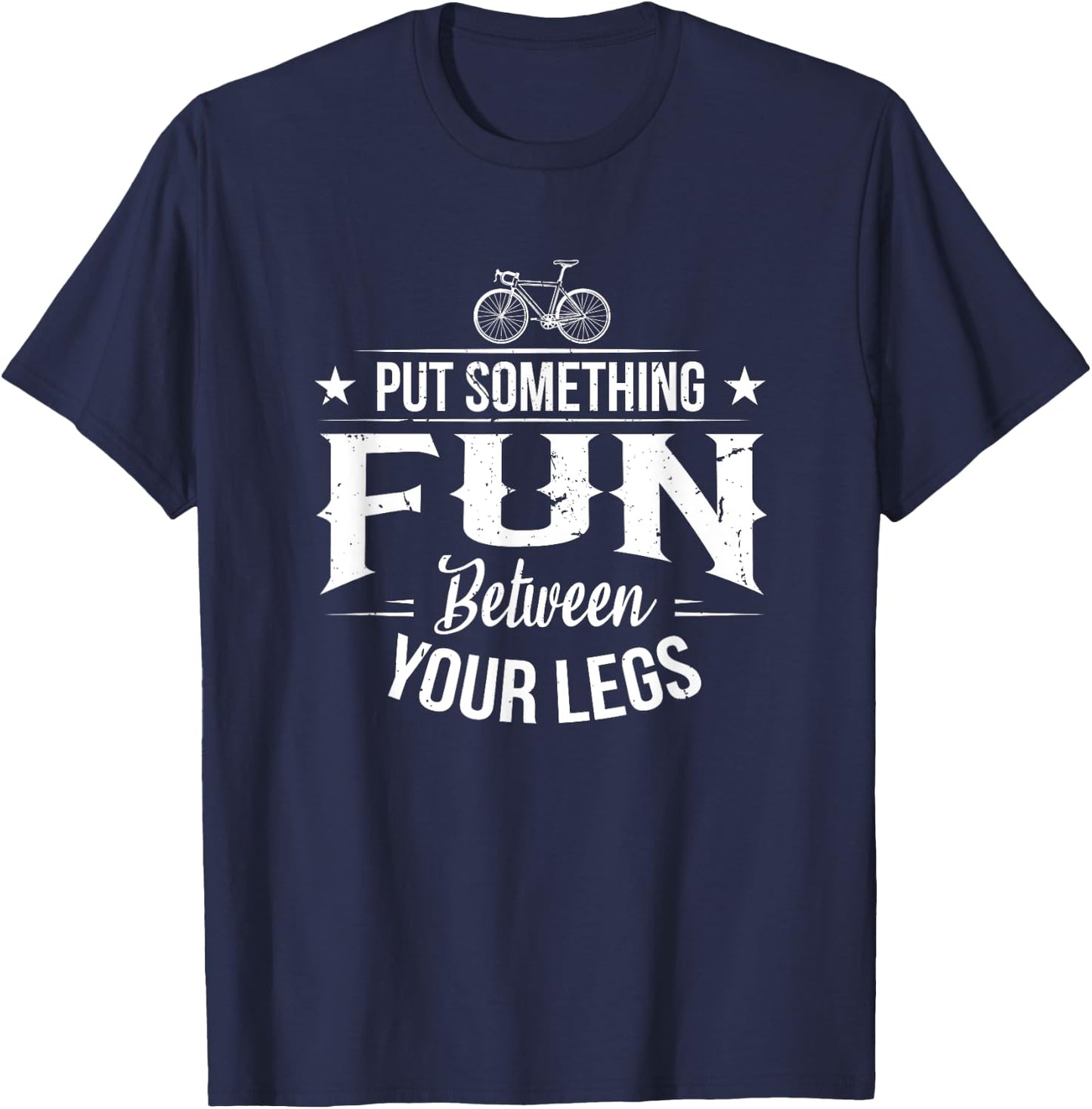 Put something fun between your legs for a biker biking T-Shirt - T-Shirt | Navy