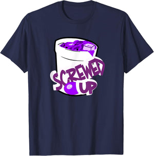 Codeine Sizzurp Screwed Up Lean Cough Syrup Promethazine T-Shirt - T-Shirt | Navy