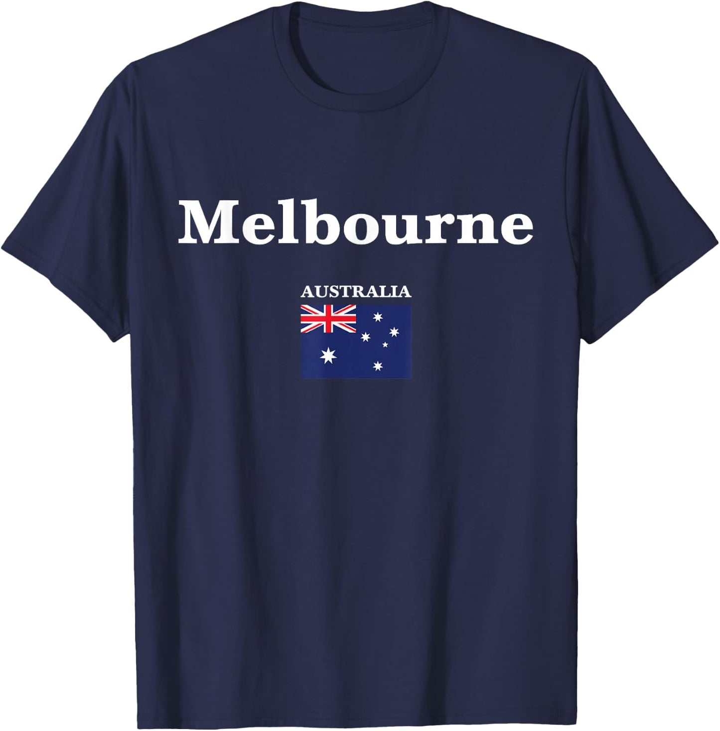 Melbourne city and the flag of Australia T-Shirt - T-Shirt | Navy