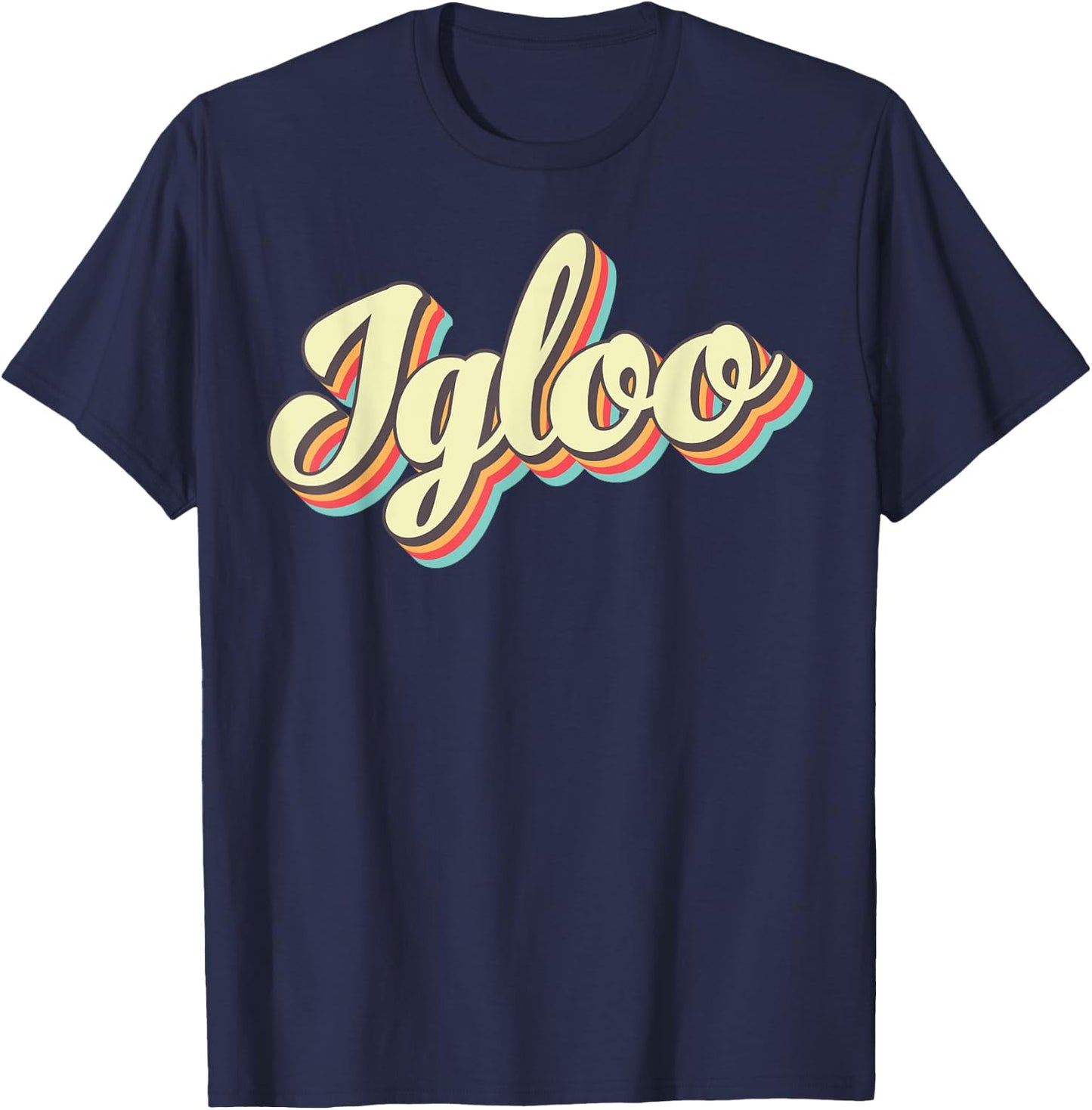 Igloo Retro Art Baseball Font Vintage T-Shirt - T-Shirt | Navy
