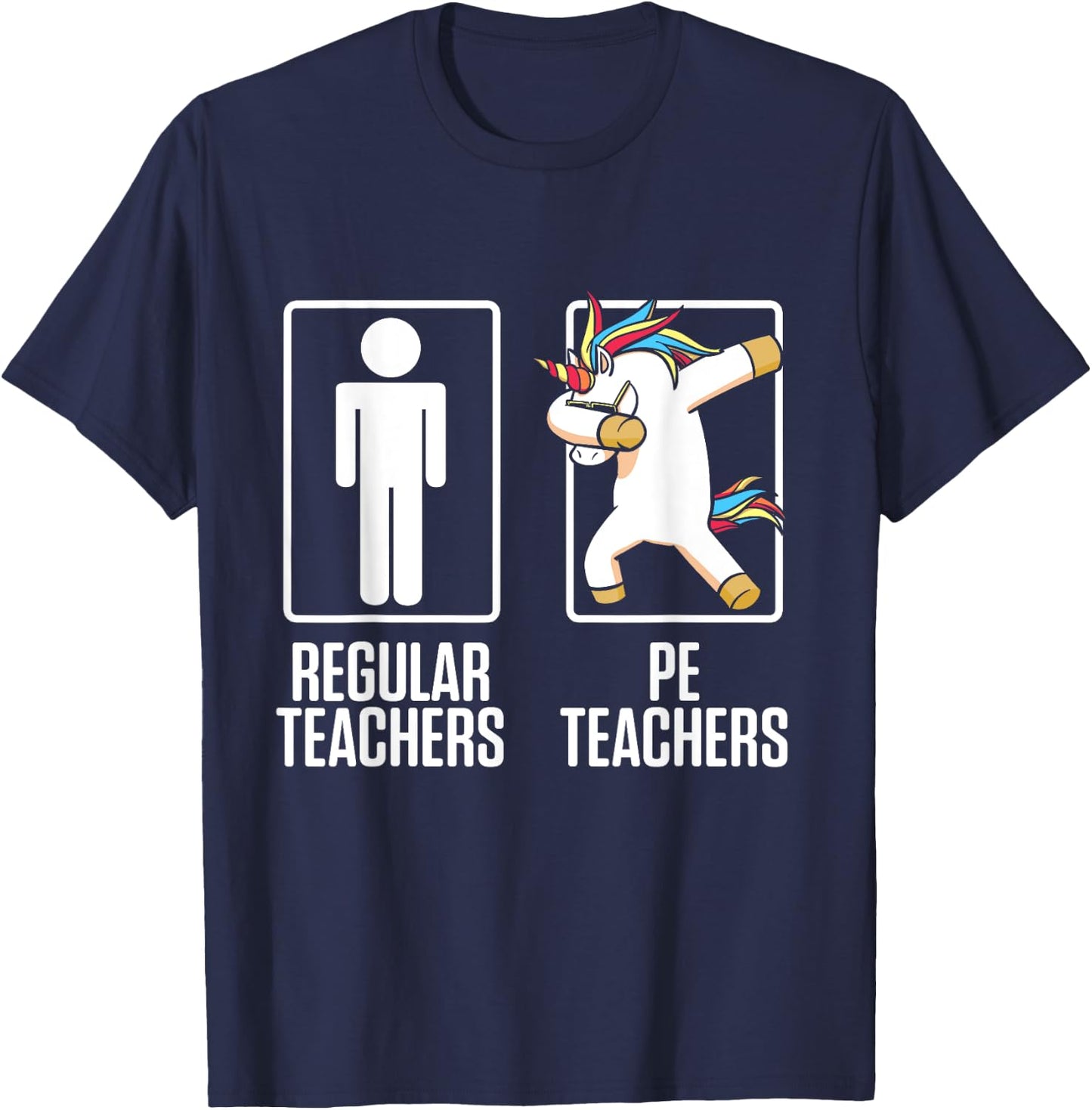 PE Physical Education Teacher Unicorn Gifts Men Women T-Shirt - T-Shirt | Navy