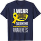 I Wear Yellow For My Daughter Sarcoma Cancer Awareness T-Shirt - T-Shirt | Navy