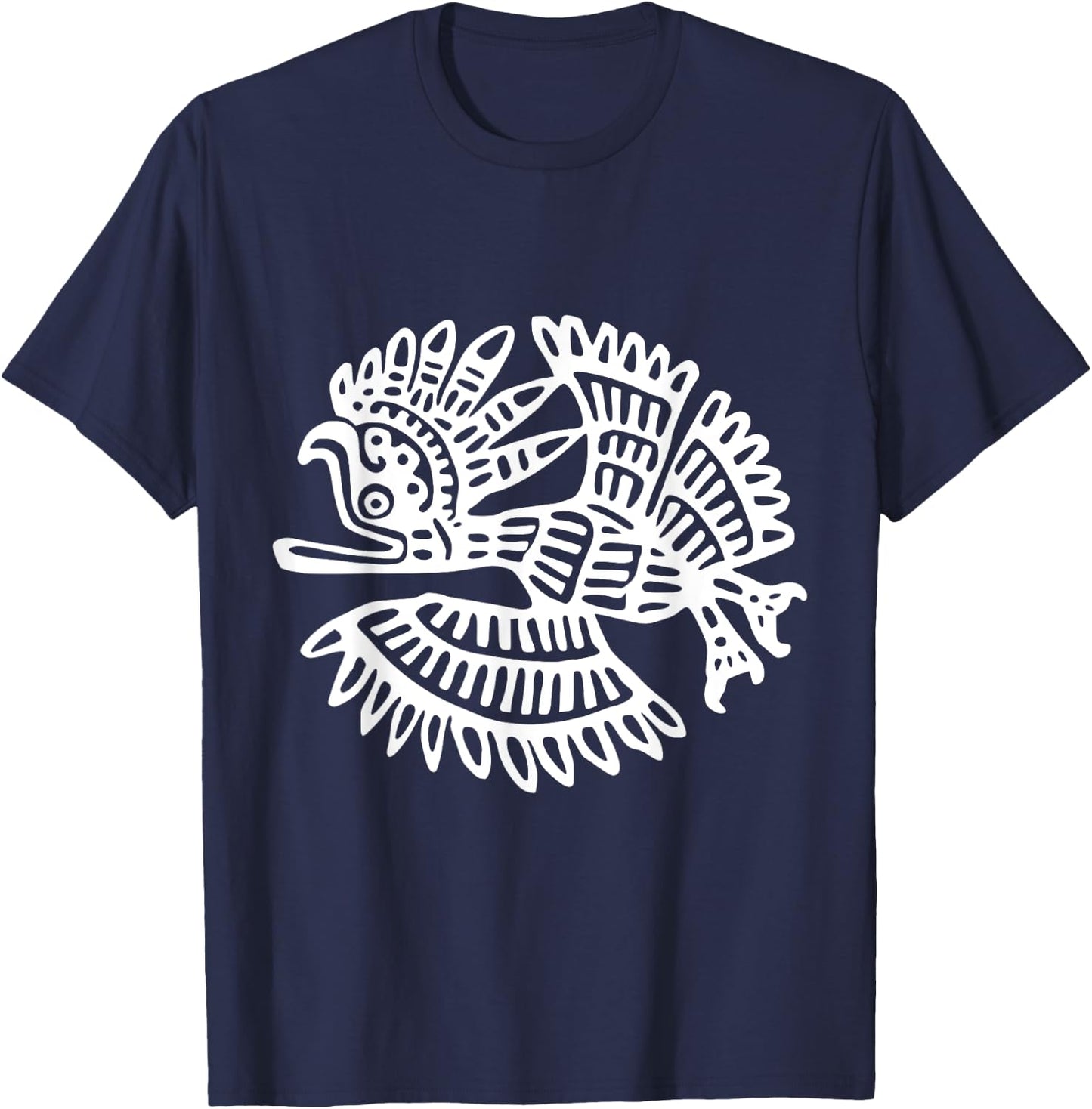 Aztec Maya Bird Symbol T-Shirt - T-Shirt | Navy
