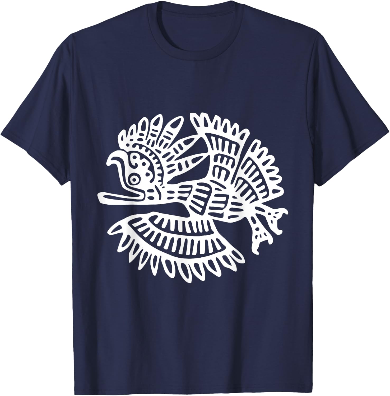 Aztec Maya Bird Symbol T-Shirt - T-Shirt | Navy