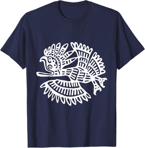 Aztec Maya Bird Symbol T-Shirt - T-Shirt | Navy