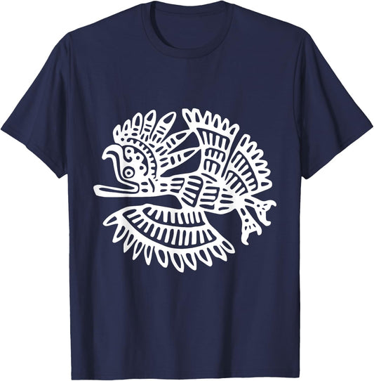 Aztec Maya Bird Symbol T-Shirt - T-Shirt | Navy