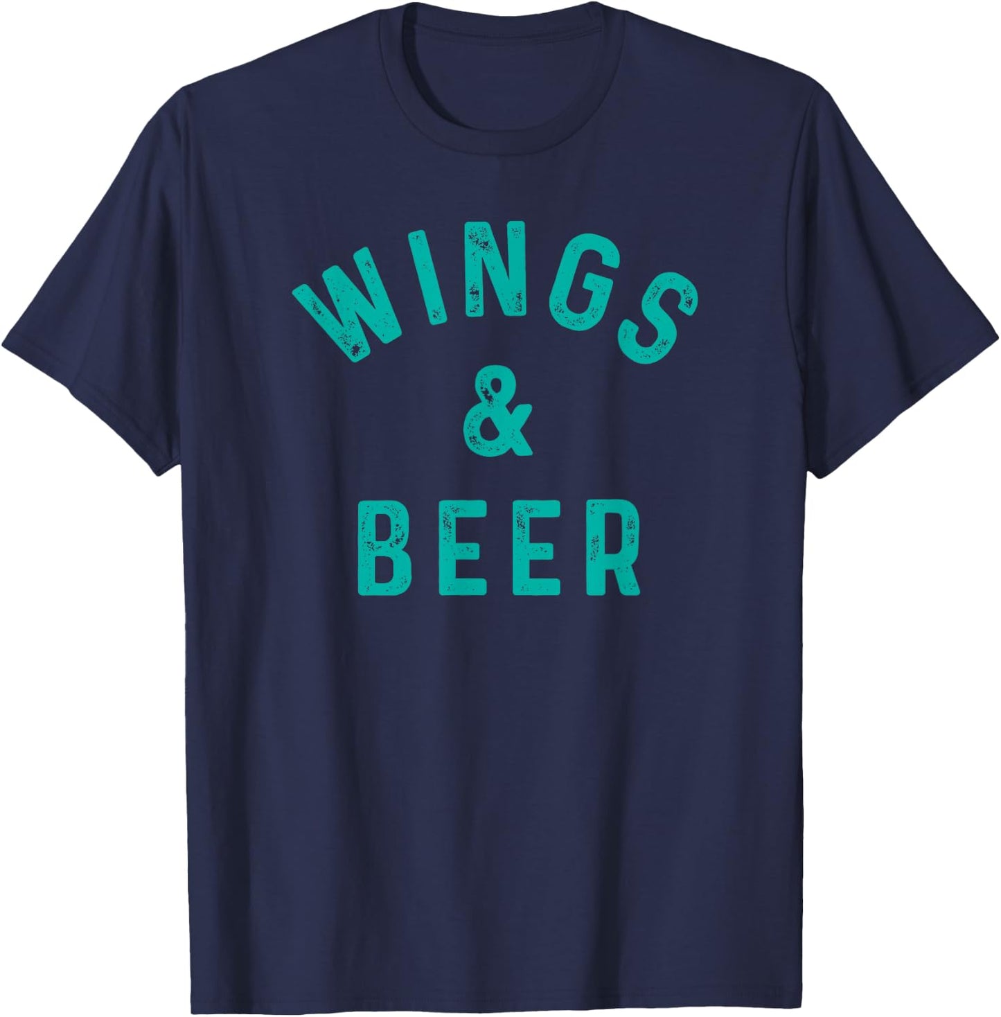 Wings & Beer Funny Buffalo Chicken and Beer Drinker T-Shirt - T-Shirt | Navy
