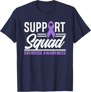 End Overdose Support Squad Overdose Awareness T-Shirt - T-Shirt | Navy
