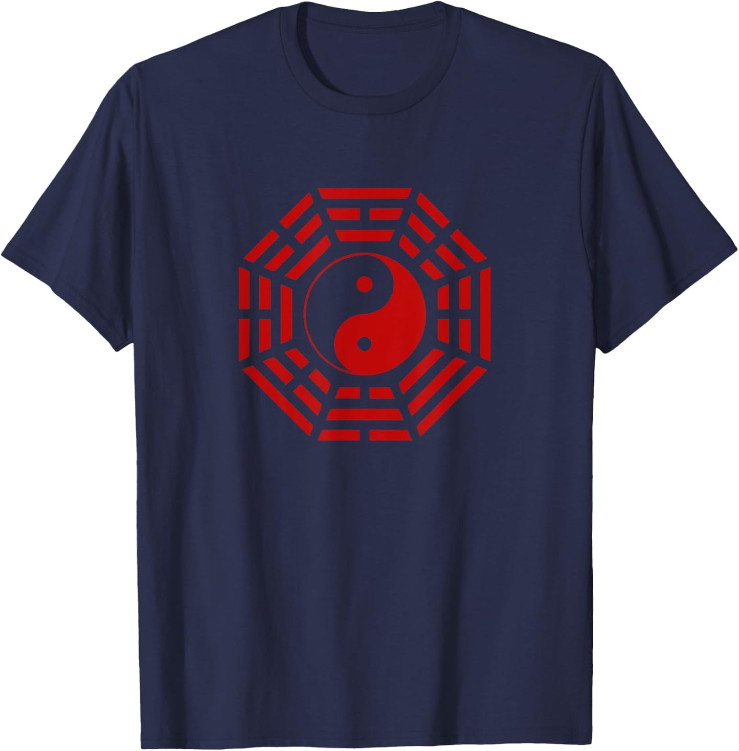 Bagua Mirror Feng Shui Yin / Yang Symbol for Tai Chi Lovers T-Shirt - T-Shirt | Navy