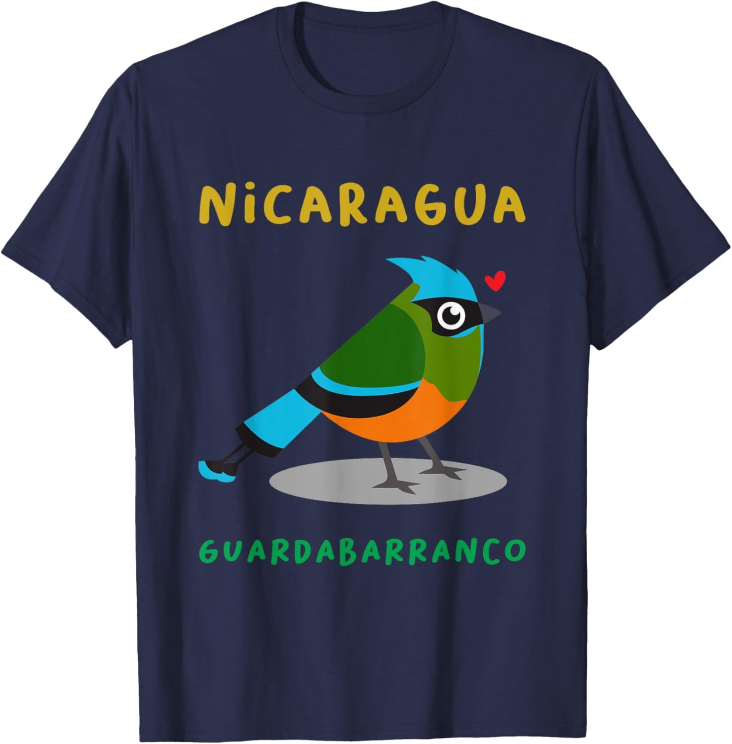 Nicaragua Guardabarranco Colorful national bird shirt T-Shirt - T-Shirt | Navy