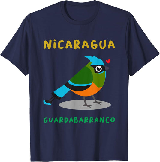 Nicaragua Guardabarranco Colorful national bird shirt T-Shirt - T-Shirt | Navy