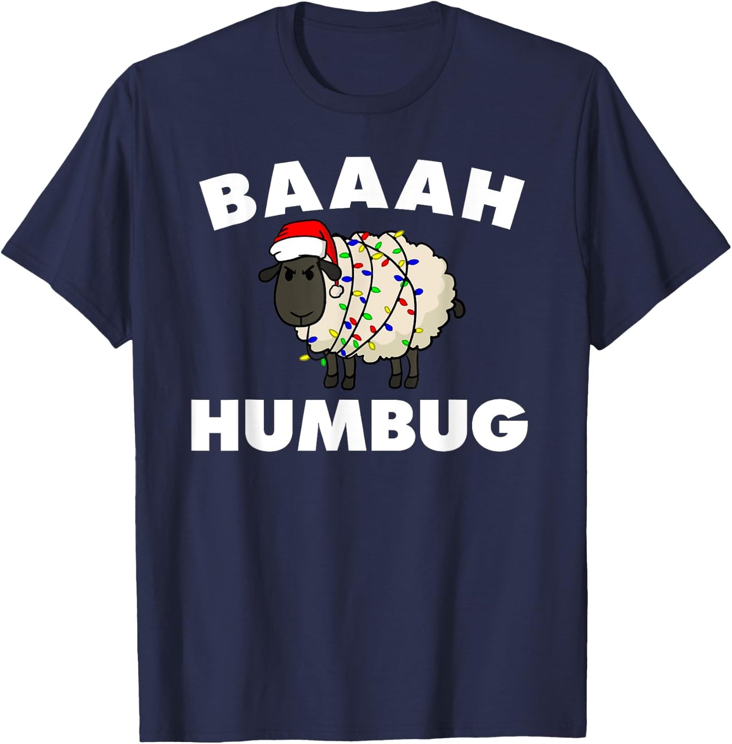 Baaah Humbug Anti-Christmas Sheep shirt funny sheep T-Shirt - T-Shirt | Navy