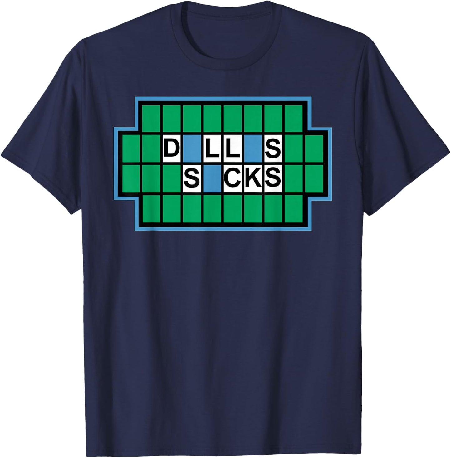 Miftees Dallas Sucks - I Hate Dallas Shirt - Men's Black Cotton Polyester Blend Classic Fit Short Sleeve - Small T-Shirt - T-Shirt | Navy