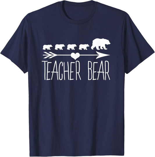 Teacher Bear For Educators - Teacher Appreciation T-Shirt - T-Shirt | Navy