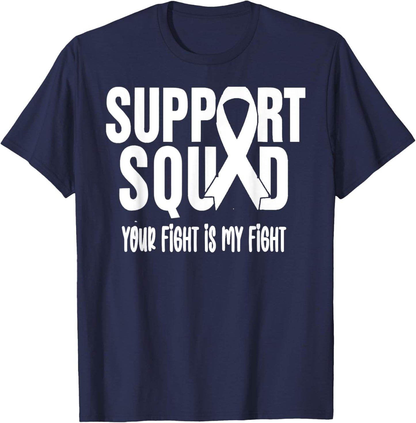 Lung Cancer Support Squad Lung Cancer Awareness T-Shirt - T-Shirt | Navy