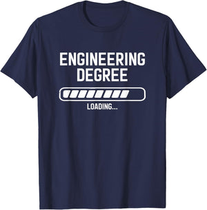 Engineering Degree Loading Funny Saying Engineer T-Shirt - T-Shirt | Navy