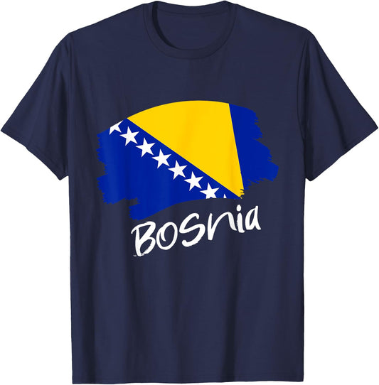 Bosnian Flag Bosnia and Herzegovina T-Shirt - T-Shirt | Navy