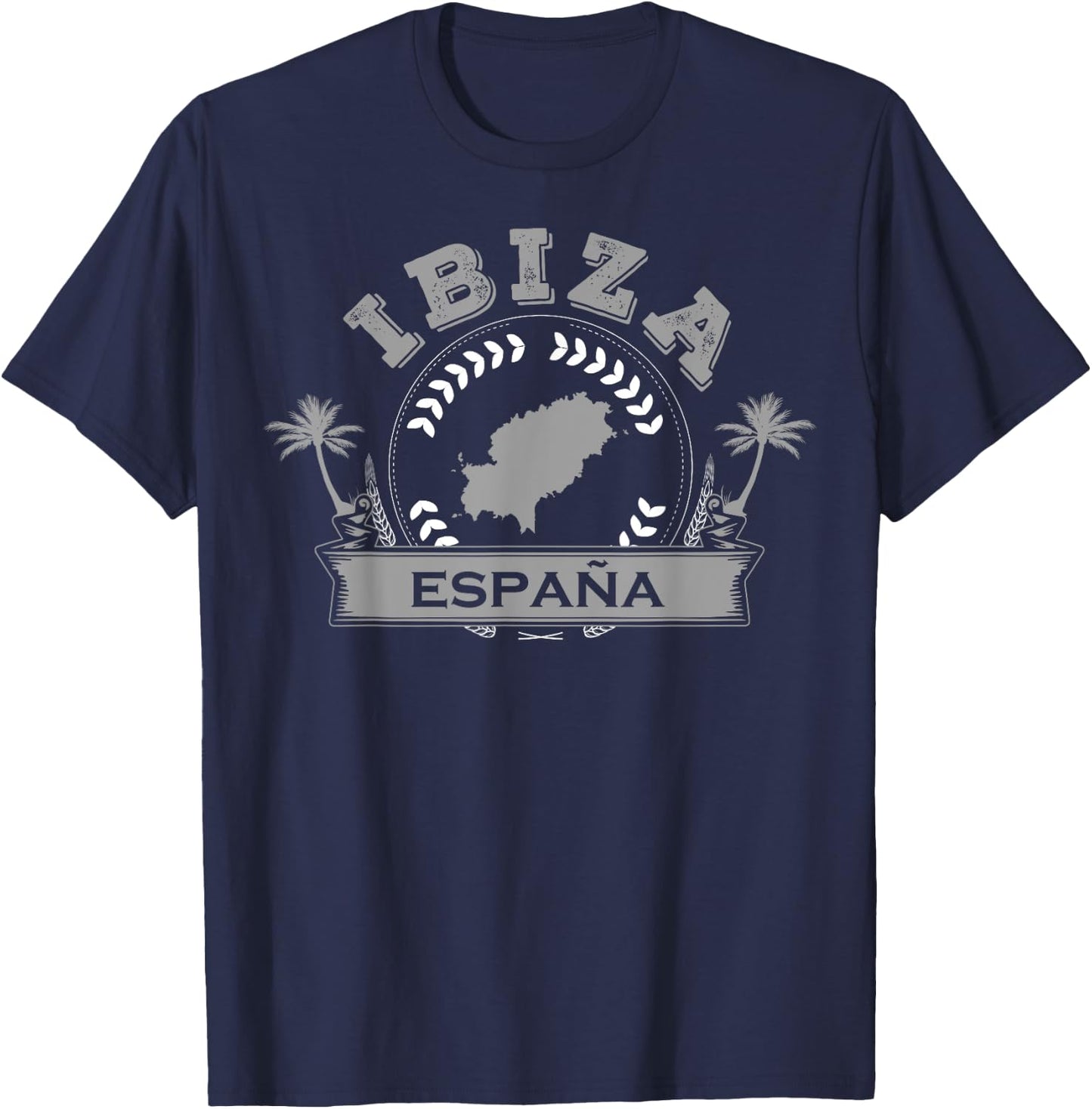 Ibiza Espana Beach Palm Tree Party Destination Gift T-Shirt - T-Shirt | Navy