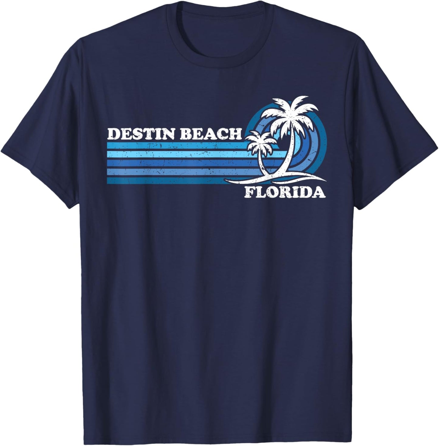 Retro Vintage Family Vacation Florida Destin Beach T-Shirt - T-Shirt | Navy